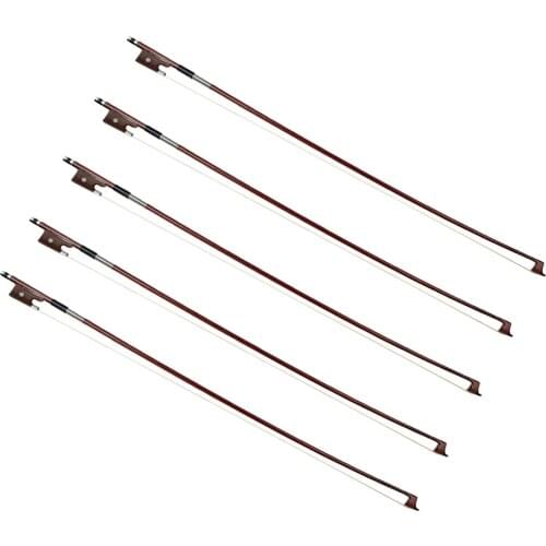 5 Pieces Wood 4/4 Size Violin Fiddle Bows 74cm Musical Instrument Accessory