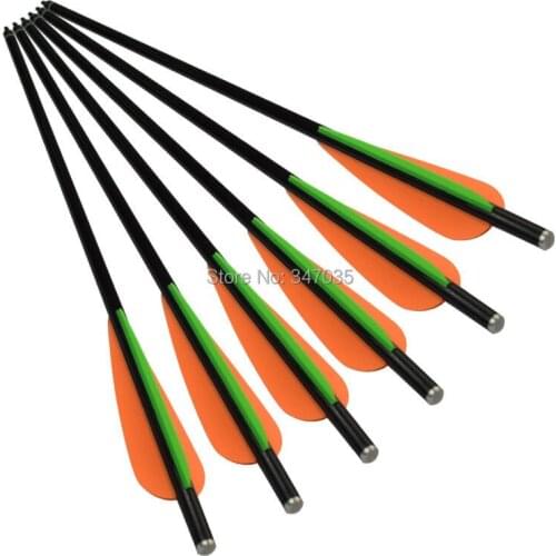 Free shipping 12X 14" Crossbow Bolts fiberglass arrow 8031# 3" TPU Vane Flat Nock shoot beast archery bow outdoor