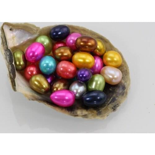 Loose Beads 7-8MM Colored Cultured Pearl Beads Natural Oval Pearl Beads DIY For Jewelry Making 20pcs Rice Pearls Gift ABH771