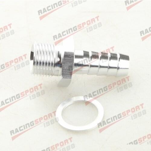 Bosch044 Fuel Pump Inlet M18 x 1.5 To 1/2" (12.7mm) Barb Aluminum Adapter Silver
