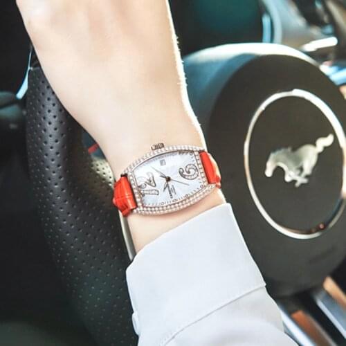Carnival switzerland automati mechanical watch women luxury brand leather strap women watches rhinestione clock reloj waterproof