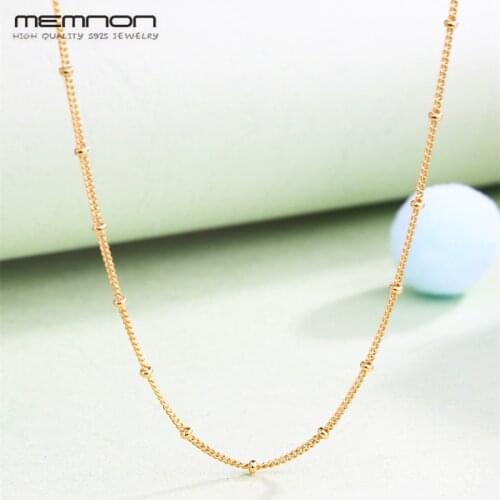 2019 Spring Shine style long chain Beaded Necklaces for women fit 925 Sterling Silver beads gold necklace men DIY jewelry making