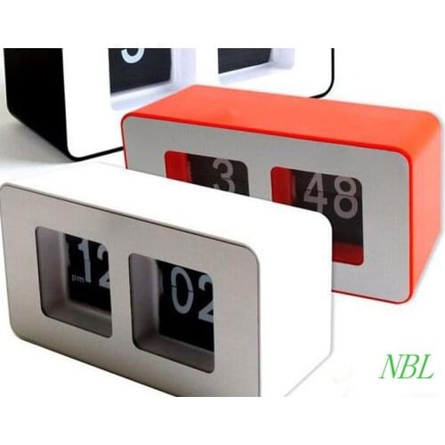 Digital Auto Flip Desk Clock Classic Stylish Retro Desktop Flip Page Alarm Clocks Household Bedroom Study Kitchen Office Clock