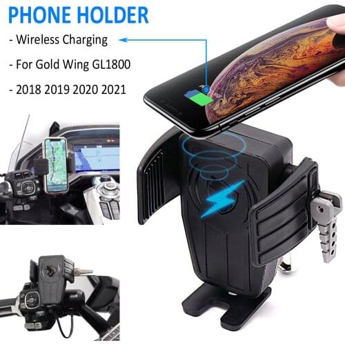 GL1800 2018-2021 Motorcycle GPS Phone Holder Perch Mount Wireless Charger Navigation Bracket For HONDA Gold Wing GL 1800 F6B DCT