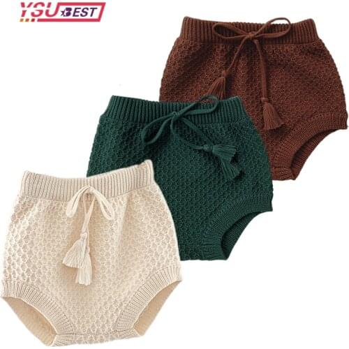 Baby Knitted PP Shorts Toddler Girl Boys Spring Knitted Bloomer European American Style Fashion Baby Bloomers Kid Bottoms Korea