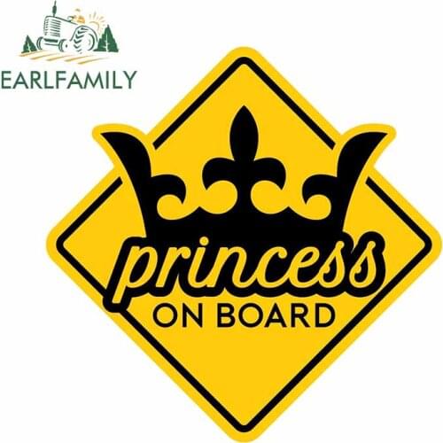 EARLFAMILY 13cm x 12.9cm For Princess on Board Fashion Car Stickers Trunk Decal Waterproof Car Door Protector Occlusion Scratch