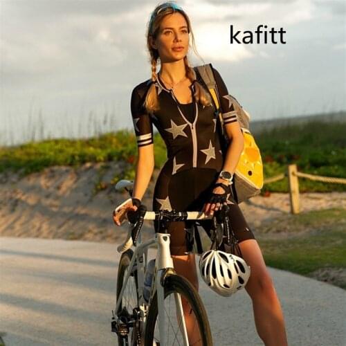 Fakitt-pro Summer Womens Cycling Jersey Jumpsuit Little Monkey Cycling Jersey Short Sleeve Jersey Cycling Cycling Uniform GEL