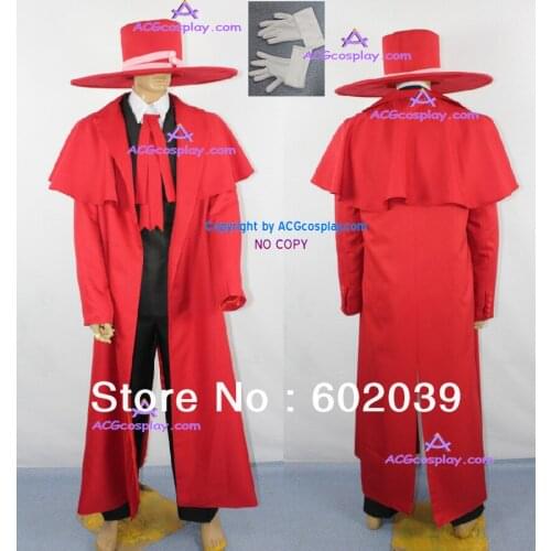 Hellsing Alucard red cosplay costume include big hat GOOD quality ACGcosplay