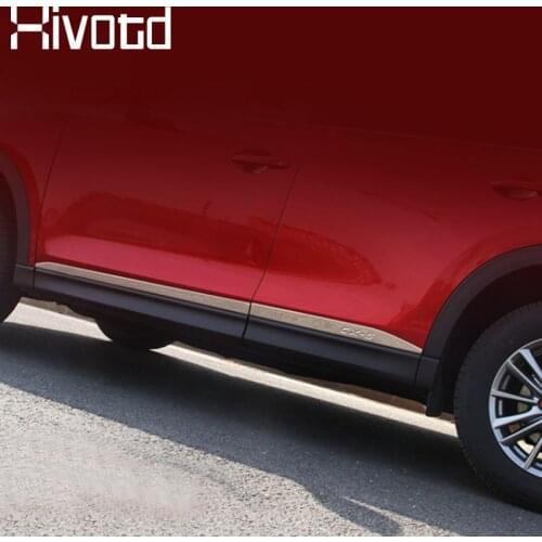 Hivotd For Mazda CX-5 CX5 2020-2017 Stainless Steel Car Door Body Protector Trim Strip Decoration Exterior Accessories Styling