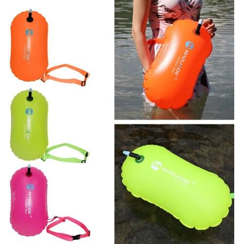 Highly Visible Safety Swim Buoy Tow Float Inflated Device for Wild and Open Water Swimming Kayaking Surfing