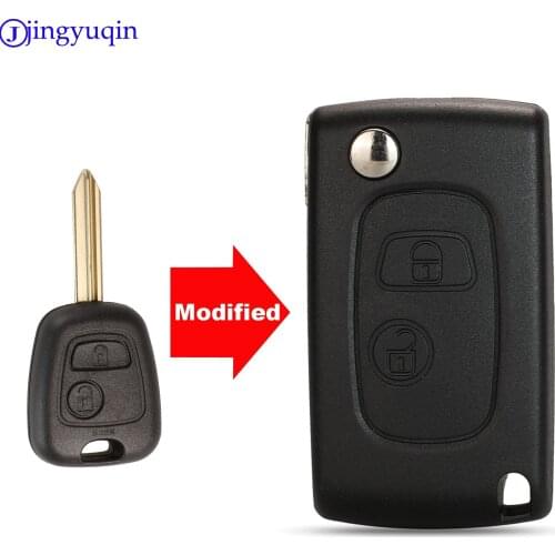 Jingyuqin 10ps 2B Remote Modified Folding Car key Cover For Citroen Elysee Saxo Berlingo Xsara Picasso Car Alarm