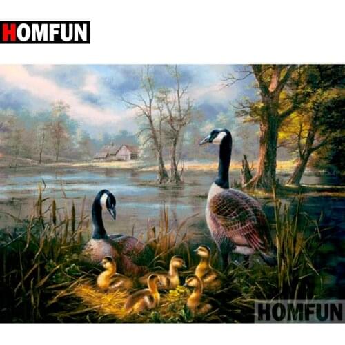 HOMFUN Full Square/Round Drill 5D DIY Diamond Painting "Duck scenery" Embroidery Cross Stitch 3D Home Decor Gift A17699