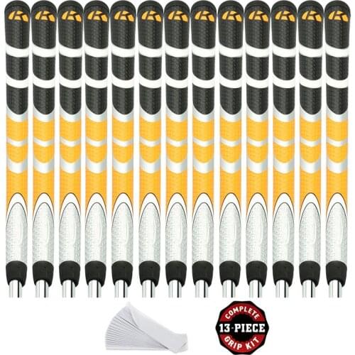 KINGRASP new golf grips 13pcs/pack rubber club grips black/orange buy a pack of grips and get a free pack of 13 tapes for you