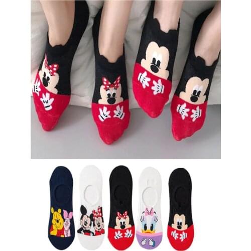 5 Pcs/Lot summer Funny Casual Cute women Socks animal Cartoon Mouse Duck socks Cotton invisible funny socks size 36-42