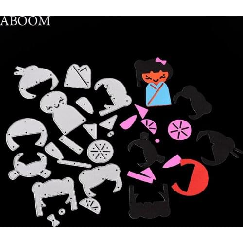 ABOOM Hot Lovely Cartoon Girls Design Metal Die Cut Embossing Folder Scrapbooking Album Photo Cutting Dies Paper Card Stencil
