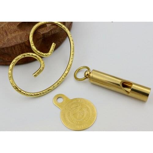 Metal heart pure copper whistle bronze key chain