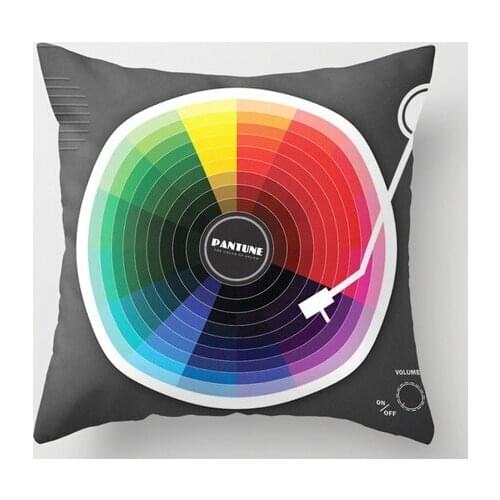 Fashion Throw Pillowcase Pantune The Color of Sound Gramophone Record Luxury Square Zippered Pillow Sham Beauty Unique Item