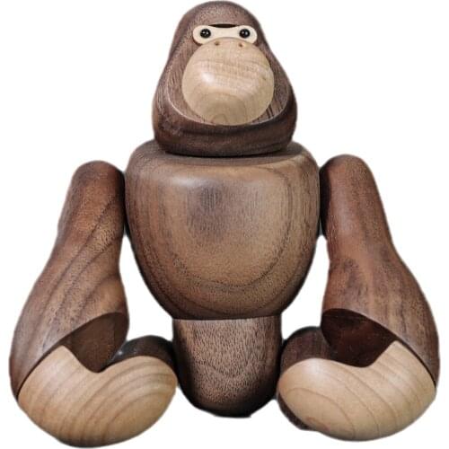 Fashion Wooden King Kong Figures Gorilla Figurines Hanging Monkey Home Decoration Ornaments Walnut Wood Crafts Birthday Gifts