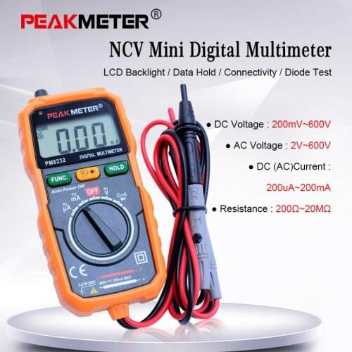 MS8232 non-contact Digital Multimeter DC/AC voltage current tester Auto Range Data Hold Spotlight Backlight multitester