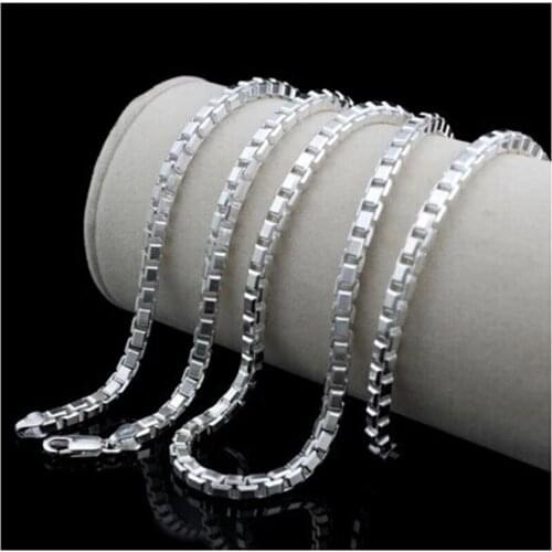 925 sterling silver jewelry for men and women fashion Thai silver silver necklace collarbone short chain 50cm*2.5