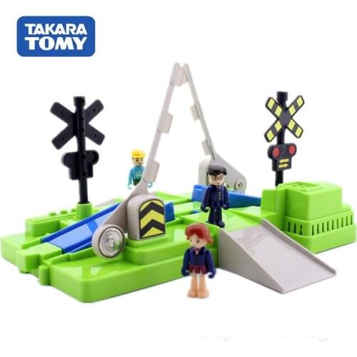 Takara Tomy Plarail Train Model Kit Accessory Railroad Crossing Set Diecast Educational Toys Magic Assembled Children Bauble