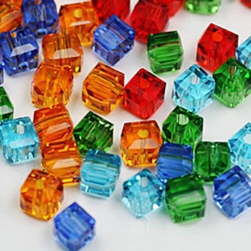 New 20pcs/lot 6x6mm Hot Selling High Quality Multicolor Squere Cube Quartz Loose Beads for DIY Garment Sewing Accessories