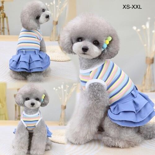 2021New Dog Dress Denim Skirt Summer Cat Puppy Clothing Pomeranian Yorkshire Shih Tzu maltese Poodle Schnauzer Small Dog Clothes
