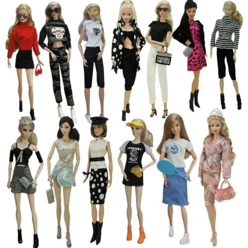 1/6 BJD Doll Clothes For Barbie Dress Outfits Fashion Shirt Coat Jacket Top Skirt Crop Pants Shoes Glasses Hat Accessories Toys