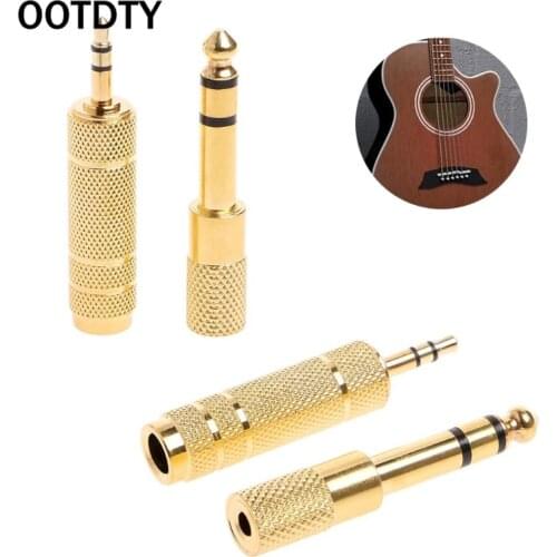 OOTDTY 2Pcs 6.5mm 1/4 Female to 3.5mm 1/8 Male Stereo Audio Mic Plug Adapter Jack