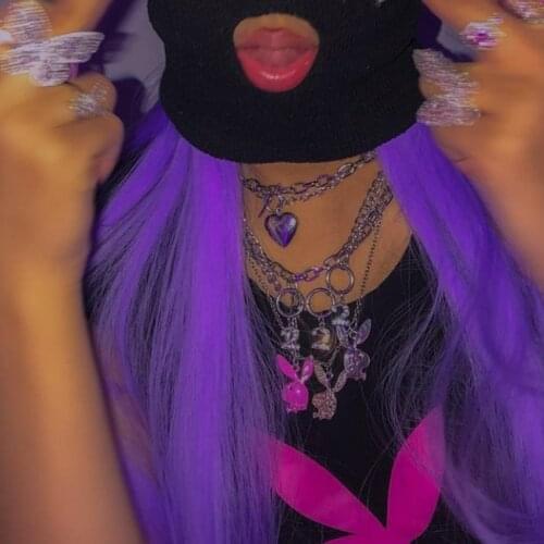 Punk Digital Pendant Necklace For Women Metal Crystal Charms Y2K Hip Hop Choker Necklace Gossip Girl 90s Jewelry Aesthetic New