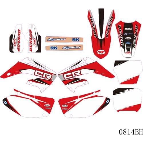 Full Graphics Decals Stickers Motorcycle Background Custom Number Name 3M Matte For HONDA CR125 CR250 CR 125 CR 250 2002-2012
