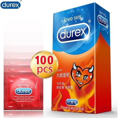 Durex Condoms 50/100pcs Love Ultra Thin Lubricated Penis Cock Sleeve Natural Rubber Condom Sex Toy For Men Intimate Products