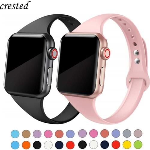 Slim strap for Apple watch band 40mm 44mm 38mm 42mm soft Sport Silicone wrsit belt correa bracelet iWatch series 5 4 3 se 6 band