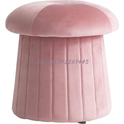 Nordic Fabric Pier Creative Cute Modern Simple Solid Color Net Red Living Room Sofa Stool Shoe Replacement Stool