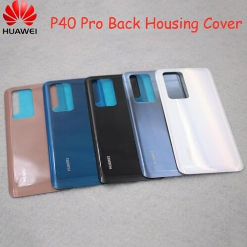Huawei P40 Pro Glass Battery Housing Cover Glass Back Rear Door Case Repair Replacement Part For Huawei P40Pro With Sticker&Logo