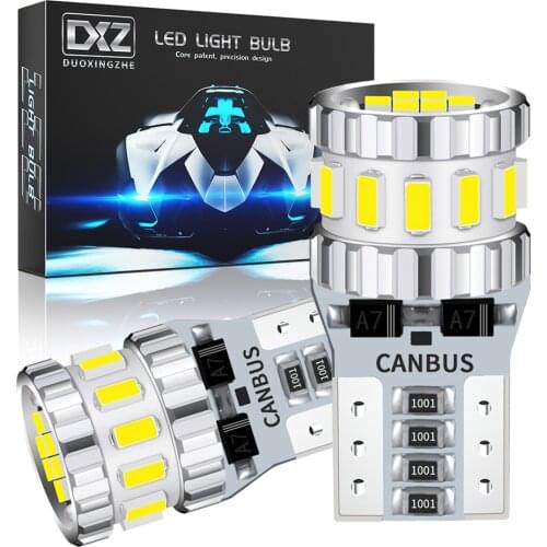 DXZ 2PCS W5W T10 LED Bulbs 3014 18SMD 12V WY5W 194 Car Clearance Interior Map Dome Parking Light Auto License Plate Lamp 6500K