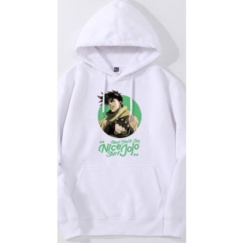 JoJos Bizarre Adventure Joseph Fleece Hoodies Sweatshirts Streetwear Men Hip Hop Pullover Hooded Tops Male Sportswear