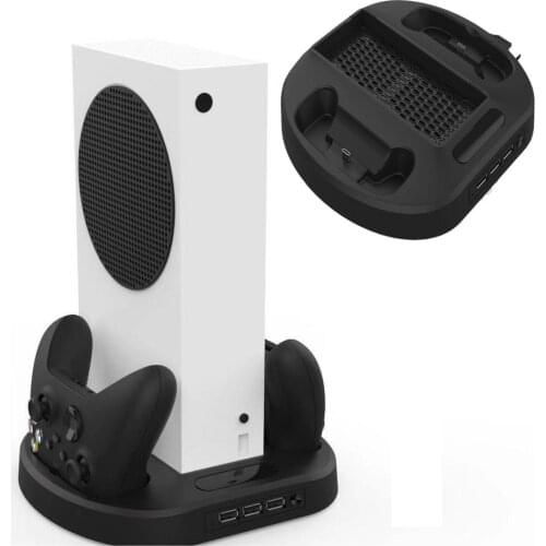 Cooling fan Vertical Stand For Xbox Series X,X-box SX Cooler Dual Controller Charging Dock Station Holder 3 USB HUB Game Console