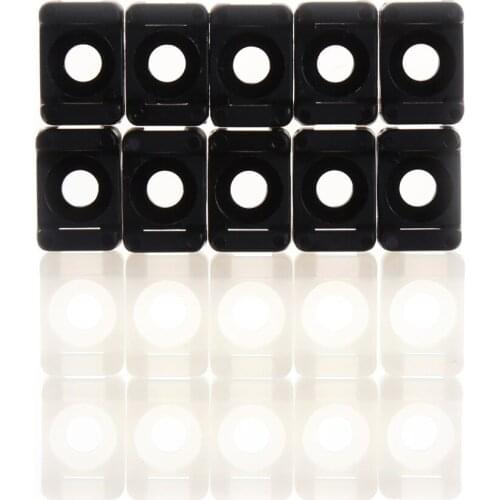 100PCs 4.6mm Cable Tie Mount Wire Buddle Saddle Type Plastic Holder White Black