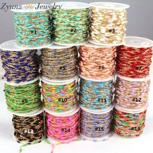 5 Meters, Dainty Beaded Satellite Enamel Chain, Rainbow Necklace Jewelry Chain, Minimalist Jewelry