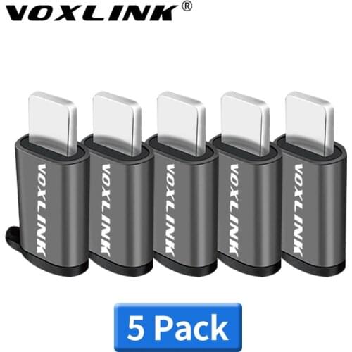 VOXLINK 5 Pack Adapter Micro USB To Lighting 8Pin For Apple Adapter With Key Chain For iphoneX 7 Plus Sync Charger OTG Converter