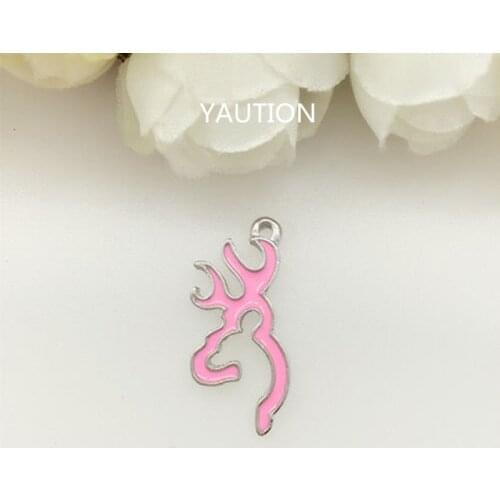 NEW 8pcs pink Browning Deer Alloy Metal Charms New Pendants Necklace making