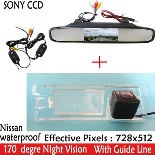 Auto 4.3"TFT LCD Car Rear View Mirror Monitor Parking Monitor + SONY Car rear view Camera for Nissan March Renault Logan Sandero