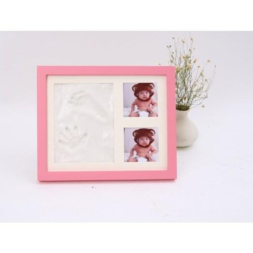 Baby High Quality Growth Souvenir Hand Foot Printing Mud Environmentally Skin-friendly Infant Birthday Gift Stereo Frame Solid