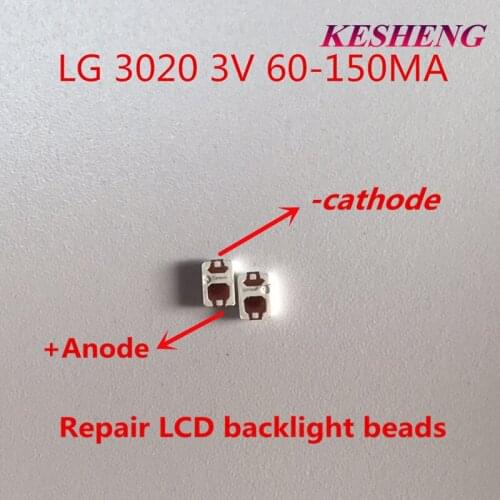 For repair LG LCD TV LED backlight Article lamp SMT SMD LEDs 3V 3020 Cold white light emitting diode 1000PCS