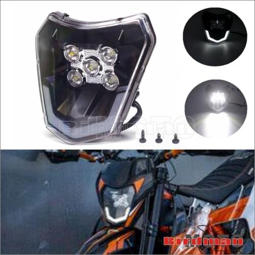 12V Dual Sport LED Motocross Head Light Headlight For EXC XCF 250 300 350 450 500 690 SMC XC-W EXC-F Six Days Dirt Bike Headlamp