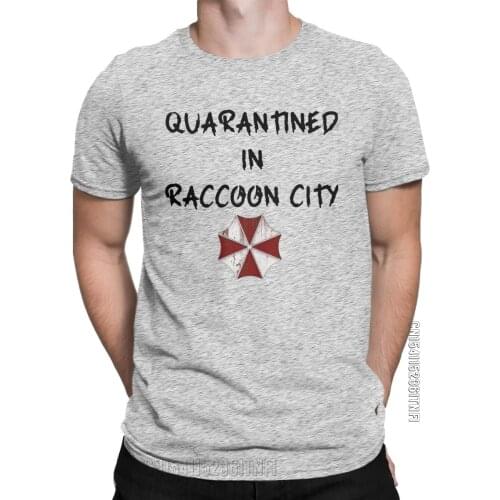 Men T-Shirt Quarantined In Raccoon City Leisure Cotton Tees Classic Umbrella Corps T Shirt Crew Neck Clothes Printed