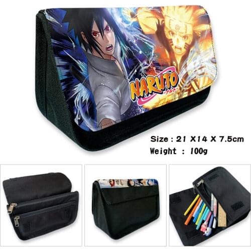 Anime Naruto Student School Pencil Case Canvas Large Capacity Pencil Case School Gift