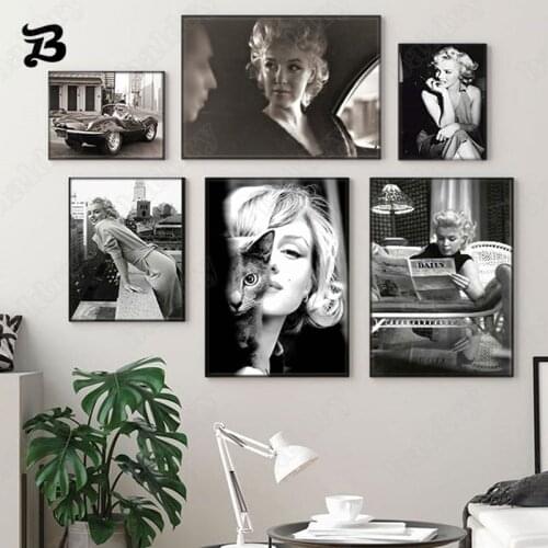Canvas Sexy Woman Painting Wall Art Figure Pictures for Living Room Black and White Canvas Poster and Print for Home Wall Decor