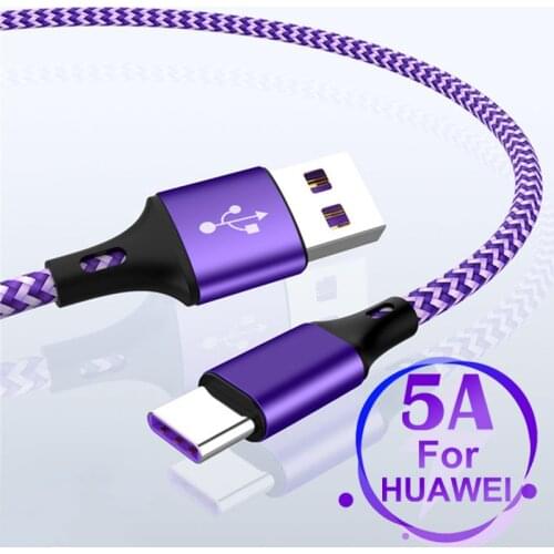 5A USB C SuperCharge Cable USB Type C Cable For Huawei Mate 20 P20 Pro Honor 10 Fast Charging USB Type C USB Cable For Samsung